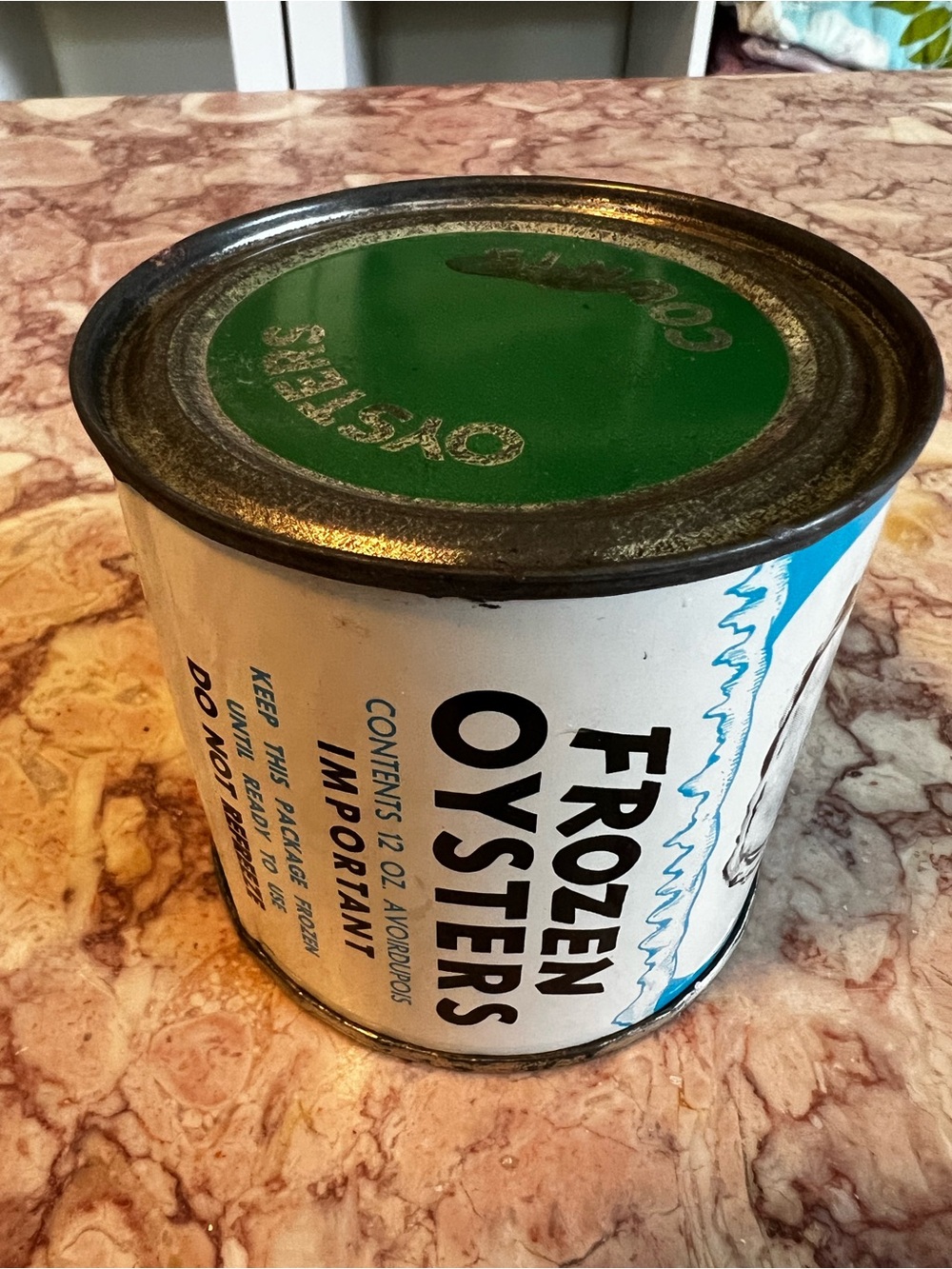 Hubbard’s Pier and Seafood, Rock Hall,Md 12 Oz Frozen Oyster Tin
